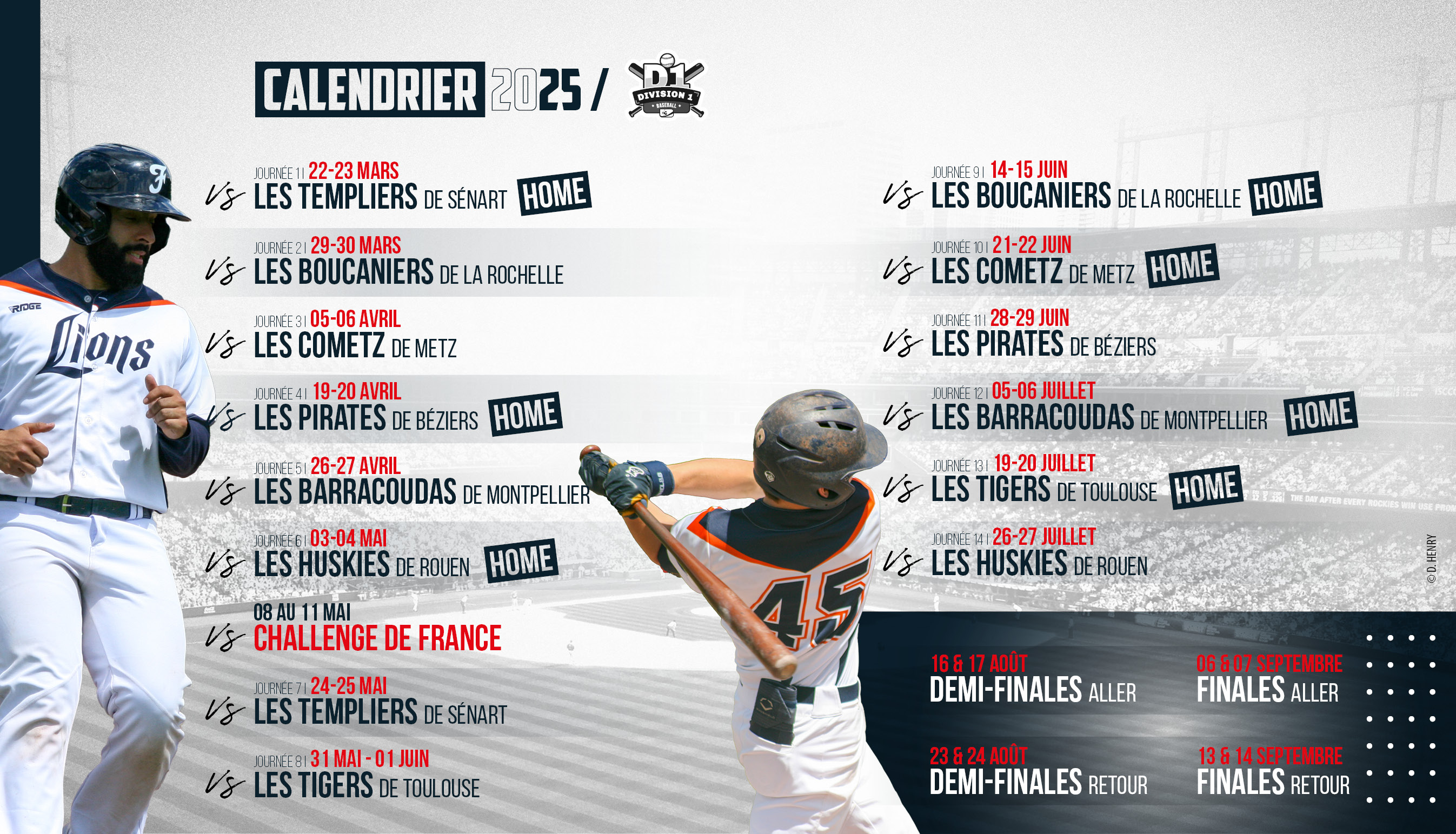 Calendrier Division 1