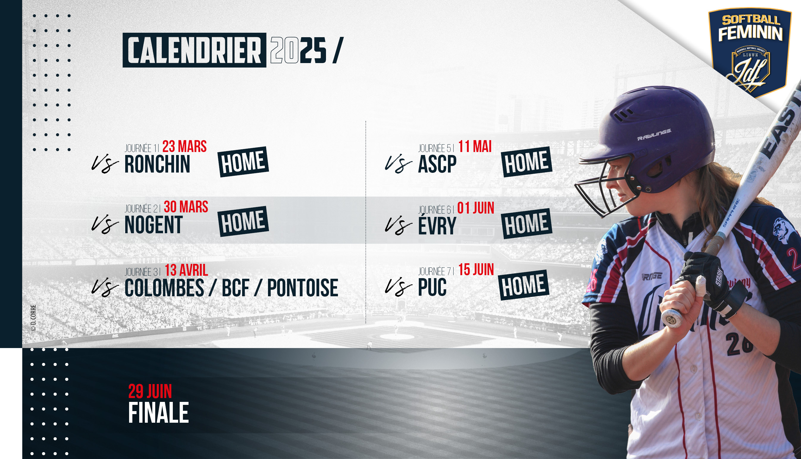 Calendrier Softball Féminin